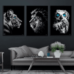 Tiger-Ugle-Løve-Dyreplakater