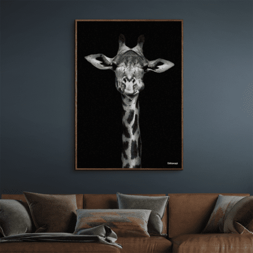Giraf-Mørke-Brun-Eg-Plakatramme