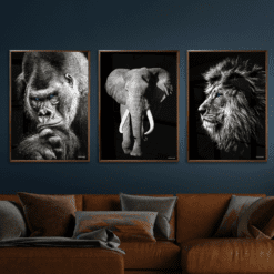 Gorilla-Elefant-Løve-Plakat
