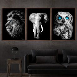 Løve-Elefant-Ugle-Plakat