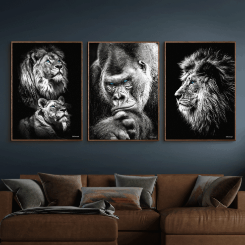 Power-Couple-Gorilla-og-Løve-Plakater