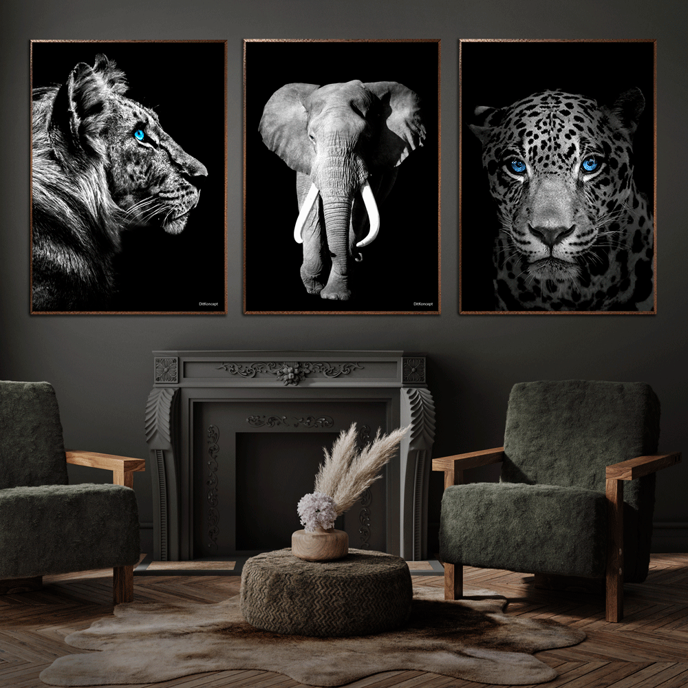 Tiger-Elefant-Jaguar-Plakat