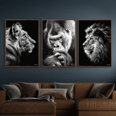 Tiger-Gorilla-Løve-plakater