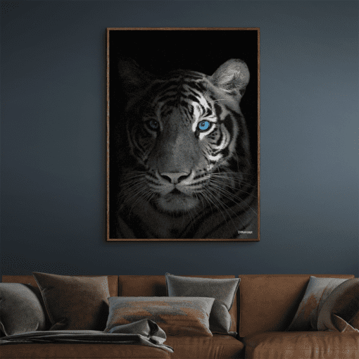 Close-Up-Tiger-Mørke-Brun-Eg-Plakatramme