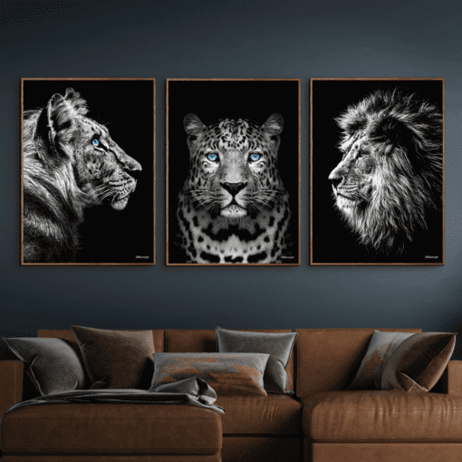 Tiger-Gepard-Løve-Plakater-Brune-Eg-Plakatrammer