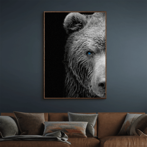 Bjørn-Mørke-Brun-Eg-Plakatramme