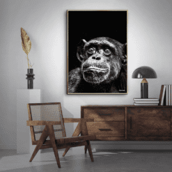 Chimpanse-Messing-Plakatramme