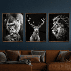 Gorilla-Hjort-Løve-Plakat