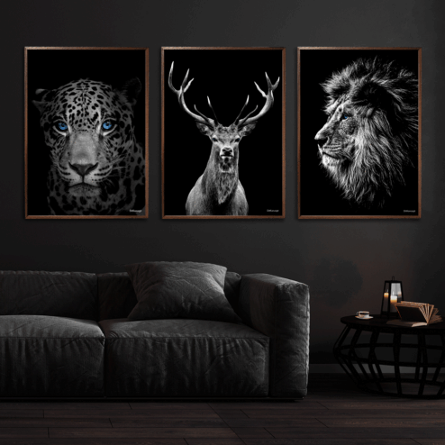 Jaguar-Hjort-Løve-Plakat