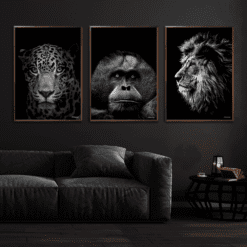Jaguar-Orangotang-Løve-plakat