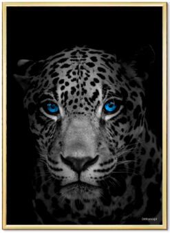 Jaguar-Plakat-Messing-Ramme