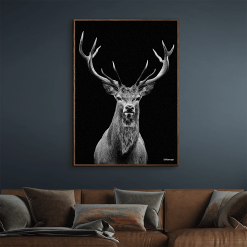 Kronhjort-Mørke-Brun-Eg-Plakatramme