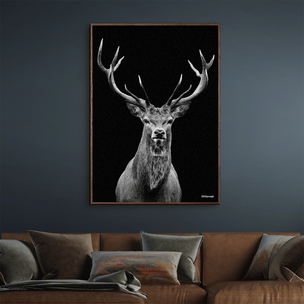 Kronhjort-Mørke-Brun-Eg-Plakatramme