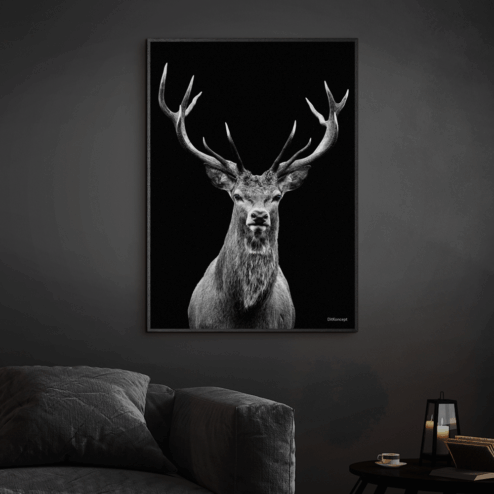 Kronhjort-Sort-Plakatramme-Eg