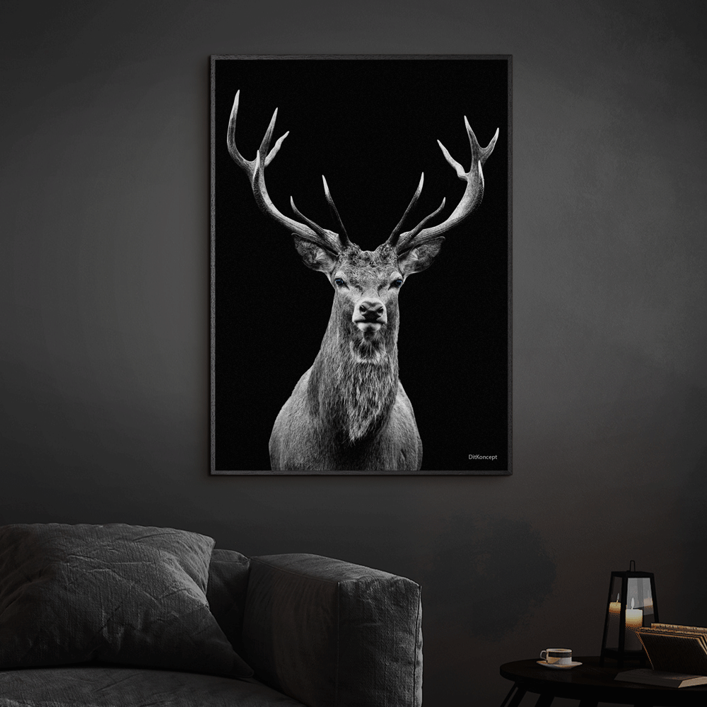 Kronhjort-Sort-Plakatramme-Eg