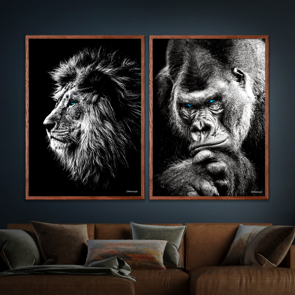 Løve-Gorilla Plakater