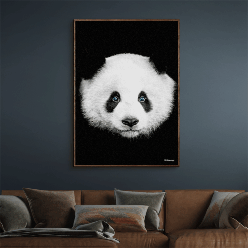 Panda-Mørke-Brun-Eg-Plakatramme