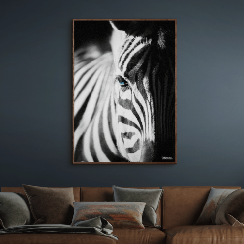 Zebra-Mørke-Brun-Eg-Plakatramme