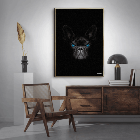 Fransk-Bullgdog-Messing-Plakatramme