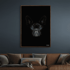 Fransk-Bullgdog-Mørke-Brun-Eg-Plakatramme