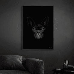 Fransk-Bullgdog-Sort-Plakatramme-Eg