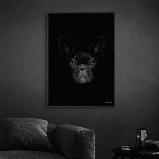 Fransk-Bullgdog-Sort-Plakatramme-Eg