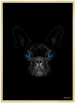 French-bulldog-Messing-Plakatramme