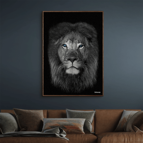 Løven-Up-Front-Mørke-Brun-Eg-Plakatramme