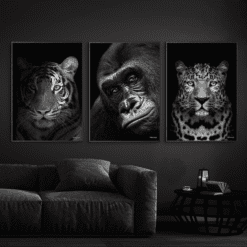 Tiger-Gorilla-Abe-Plakatramme-Eg-Sort