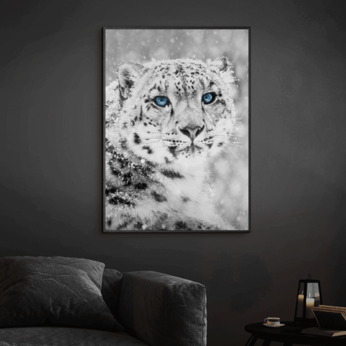 Sneleopard-Sort-Plakatramme-Eg