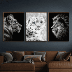 Tiger-Sneleopard-Løve-Brune-Eg-Plakatrammer