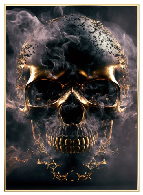 Golden-Skelet-Messing-Plakatramme