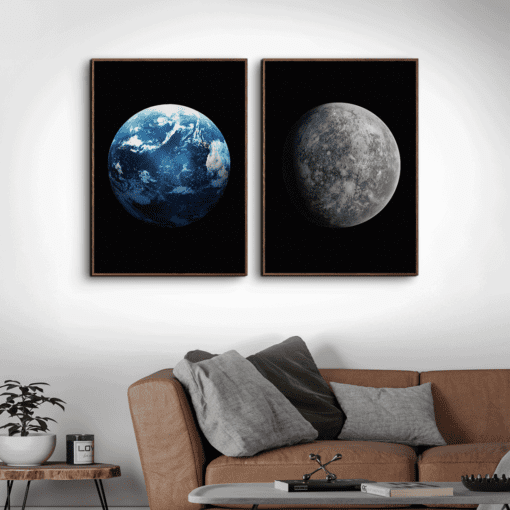 Jorden-og-Merkur-planet-plakater