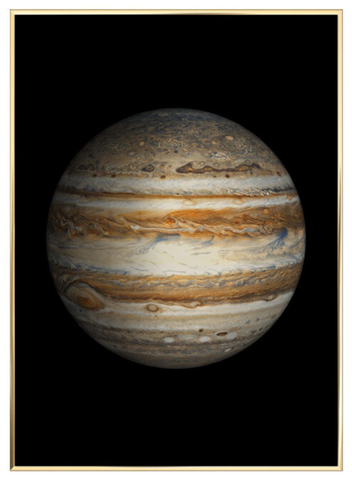 Jupiter-Planet-Plakat-Messing-Plakatramme