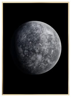 Merkur-Planet-Plakat-Messing-Plakatramme