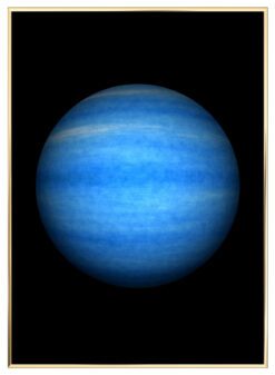 Neptun-Planet-Plakat-Messing-Plakatramme