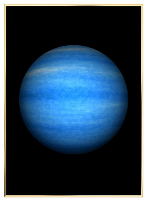 Neptun-Planet-Plakat-Messing-Plakatramme