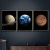 Saturn-Jorden-Mars-Plakater
