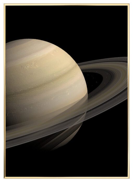 Saturn-planet-Plakat-Messing-Plakatramme