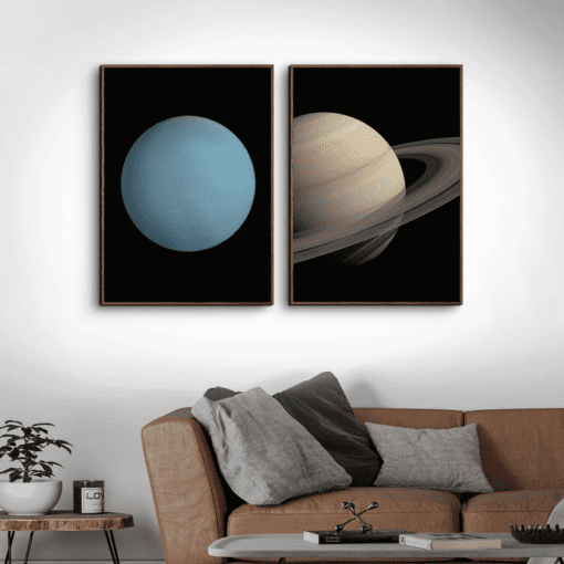 Uranus-og-Saturn-Planet-Plakater