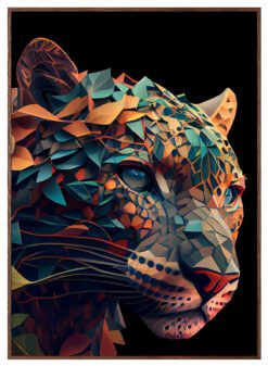 Jaguar-kunstplakat-brun-ramme