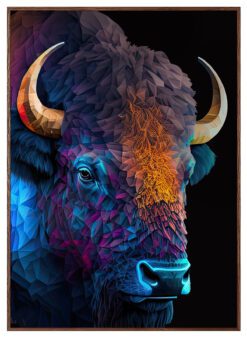 BISON-Kunstplakat-Brun-ramme