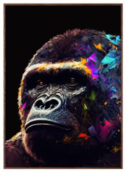 Gorilla-Kunstplakat-Brun-ramme-miljøbillede