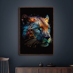 Leopard-Kunstplakat-Brun-ramme