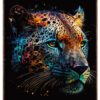 Leopard-Kunstplakat-Mørkebrun-ramme